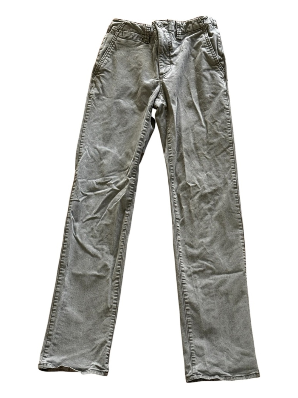 GAP Kids Adjustable Waist Casual Straight-Leg Chino Pants in Light Gray